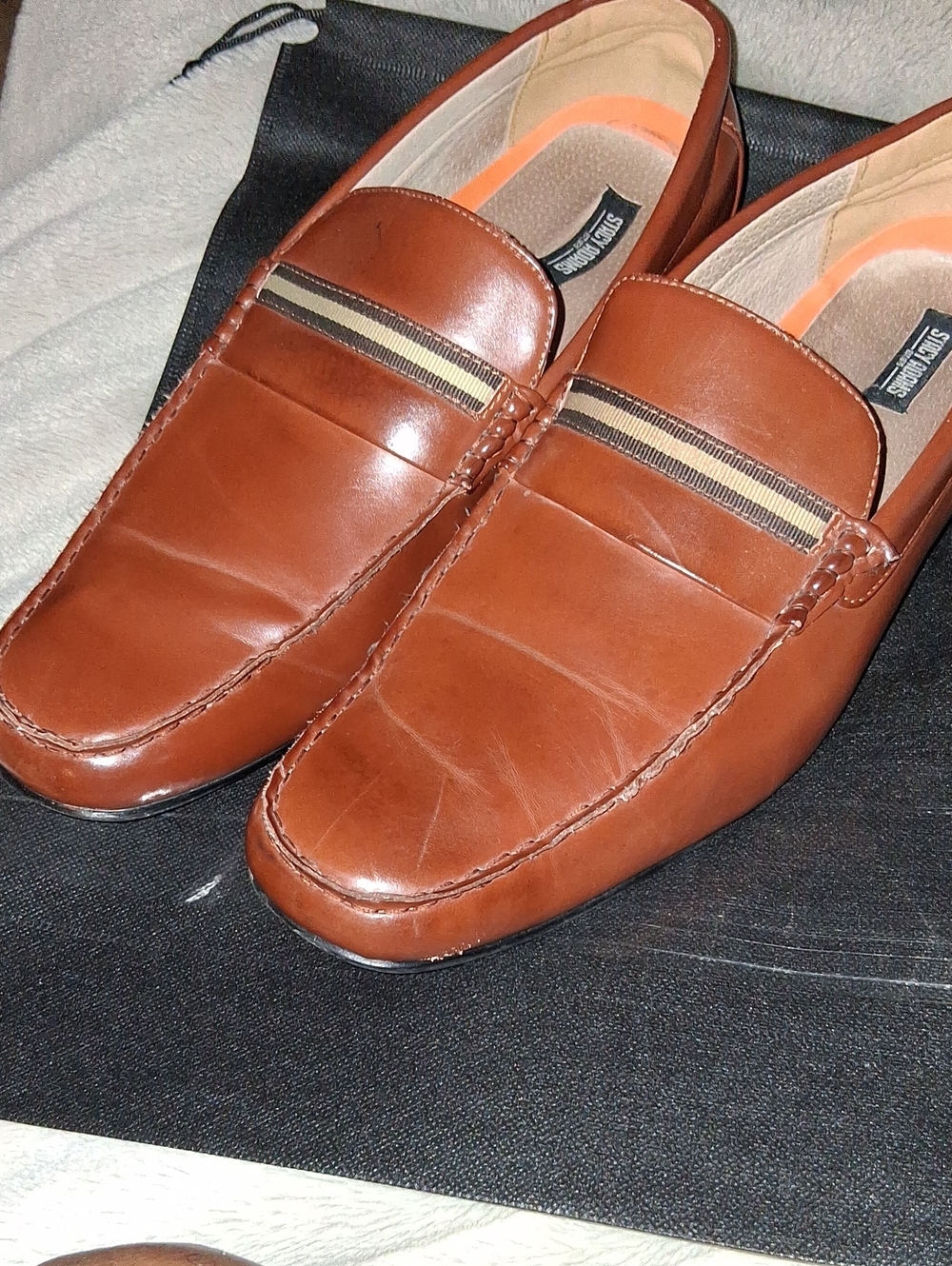 Stacy Adams Men's Classic Brown Slip-On Loafers Size 14